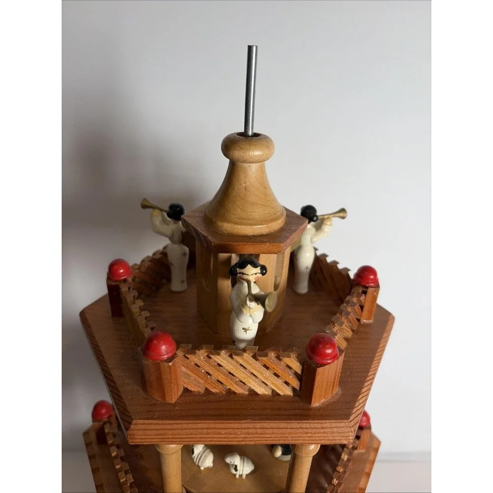 VTG Pyramid Nativity Carousel Parts Make Ornaments Wood Christmas Craft READ